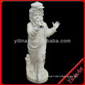 White marble children carving sculpture